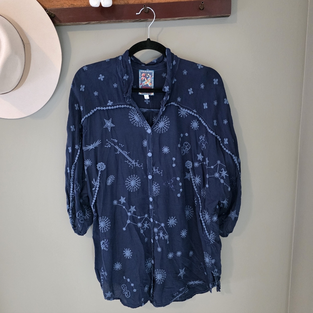 Johnny Was Boho Artisan Celestial Ceres Tunic Size Small - Picture 2 of 10